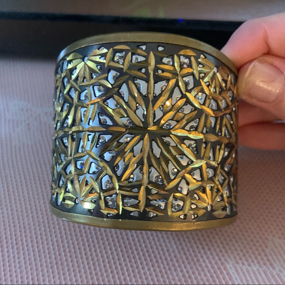Beautiful gold and silver cuff bracelet